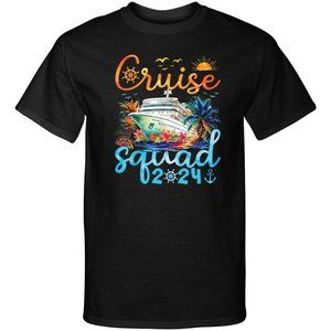 2024 Cruise Squad Cruising Family Waterpaint Ship Vacation Graphic Tee Shirt